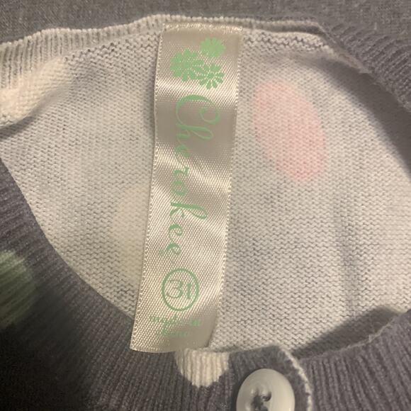 Cherokee Girls Cardigan Sweater Polka dot Gray Size 3T - Picture 4 of 6